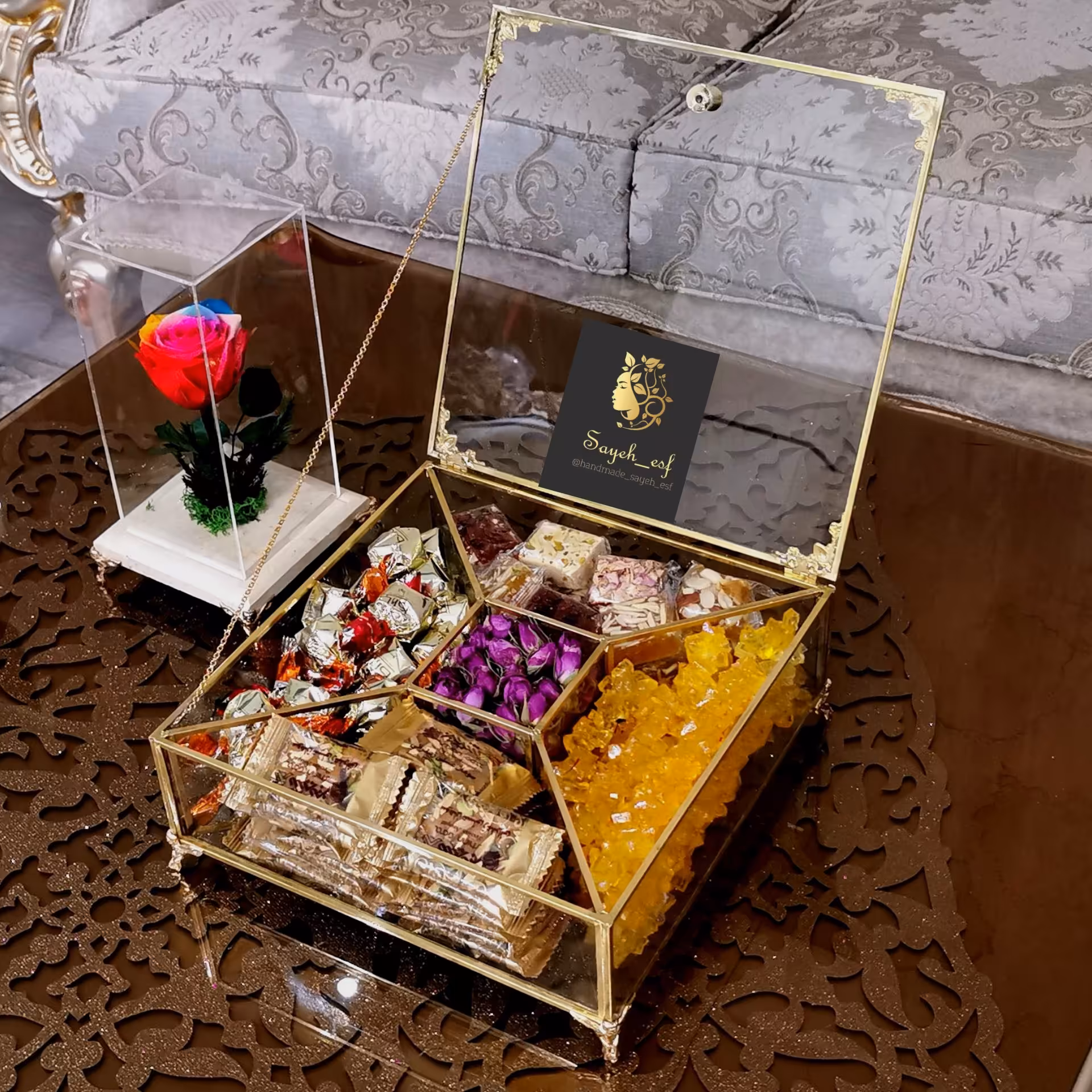 جعبه تی بگ 5 خانه مربع سایز بزرگ