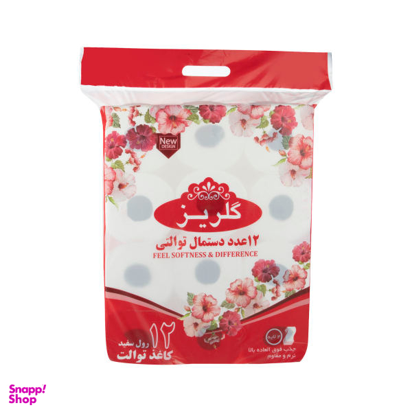 دستمال توالت گلریز مدل T12 بسته 12 عددی