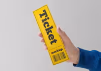 موکاپ بلیت کاغذی | گرافیک با طعم تربچه