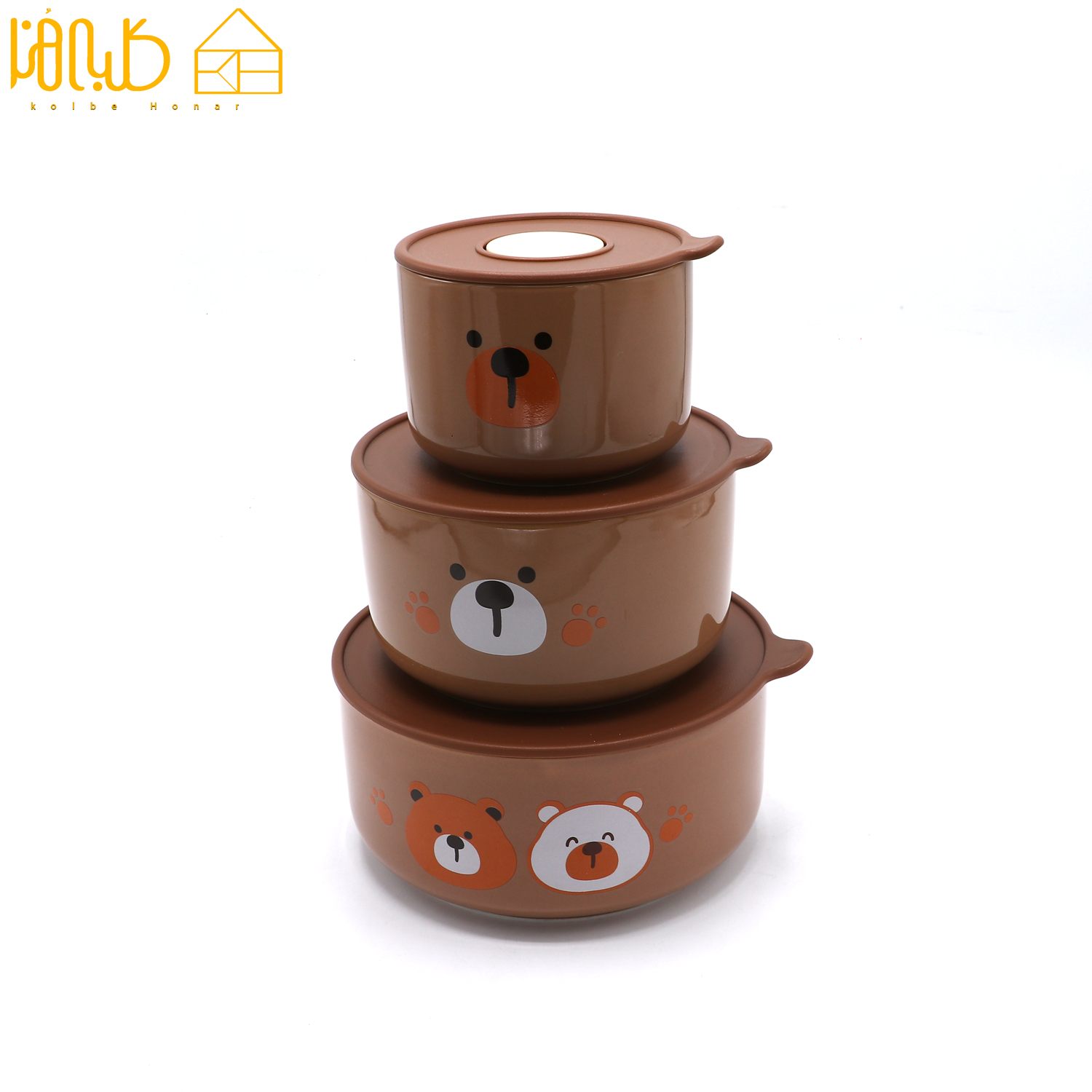 ظرف غذا 3 تیکه خرسی سرامیکی 194