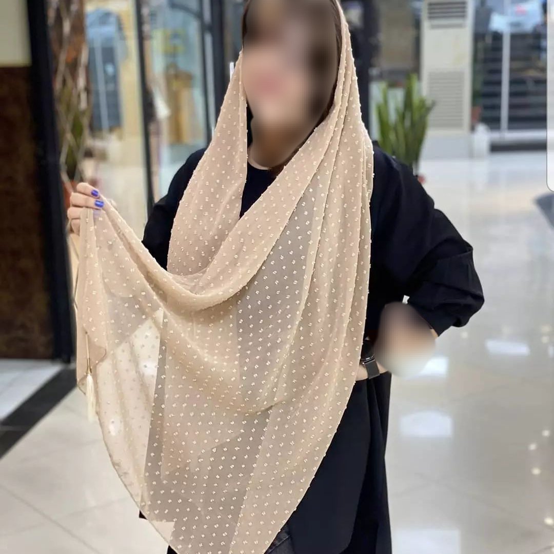 شال ساده حریر اشکی
