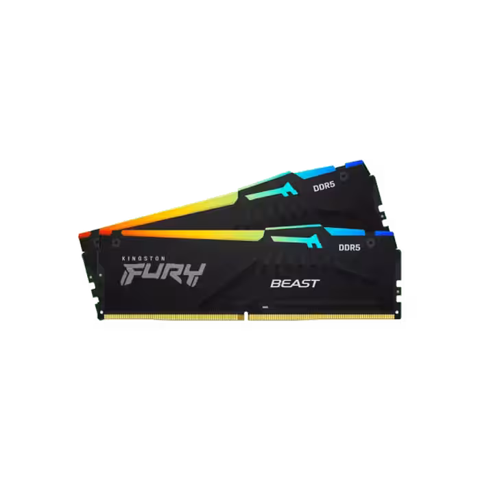 رم کینگستون Fury Beast RGB Black 64GB 5600MHz DDR5