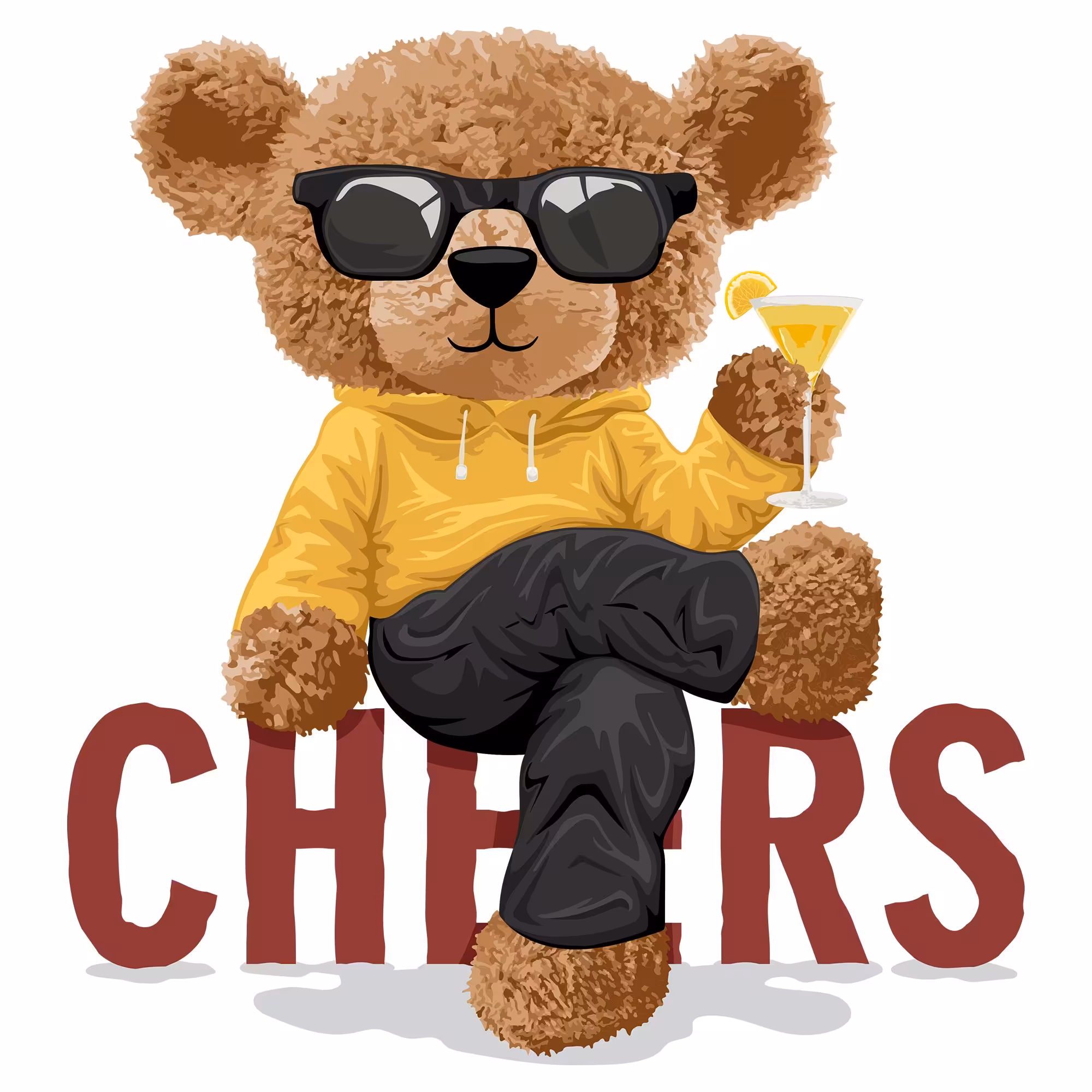 برچسب حرارتی مدل DTF طرح تدی کد H15.11 مجموعه 4 عددی