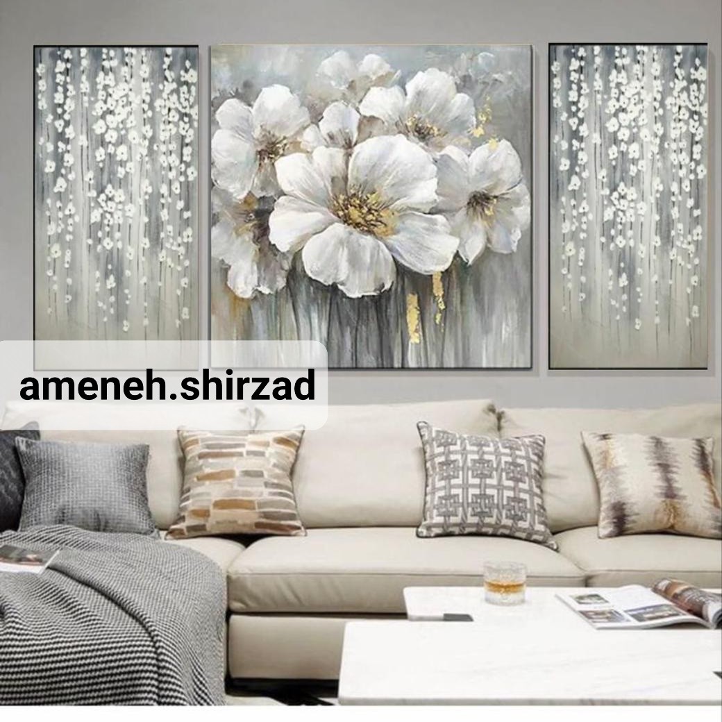 تابلو نقاشی سه تیکه مدرن