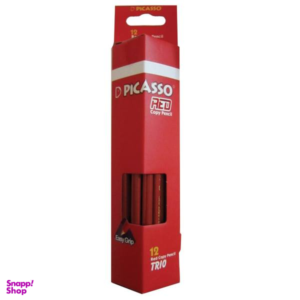مداد قرمز پیکاسو مدل Easy Grip ـ بسته 12 عددی