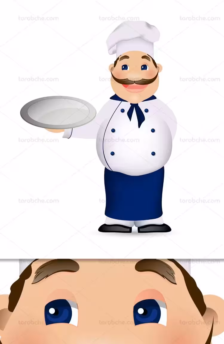 وکتور کاراکتر سرآشپز بامزه | گرافیک با طعم تربچه