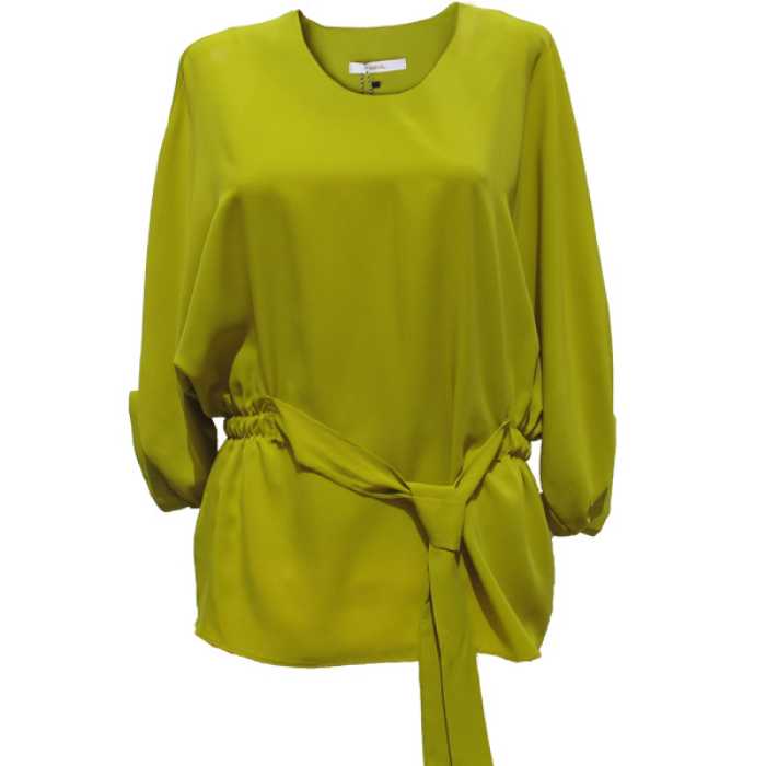 شومیز کمر کش کد 50078 سبز زیتونی (قواره بزرگ)