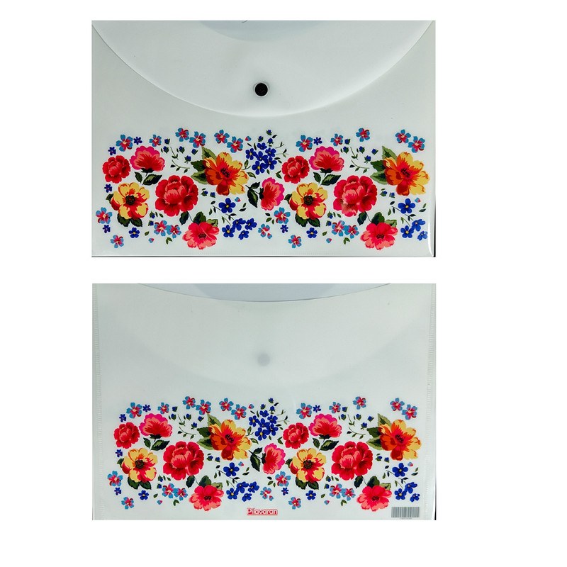 پوشه دکمه دار دوجیب فانتزی گل دار پیلاوران سایز A4