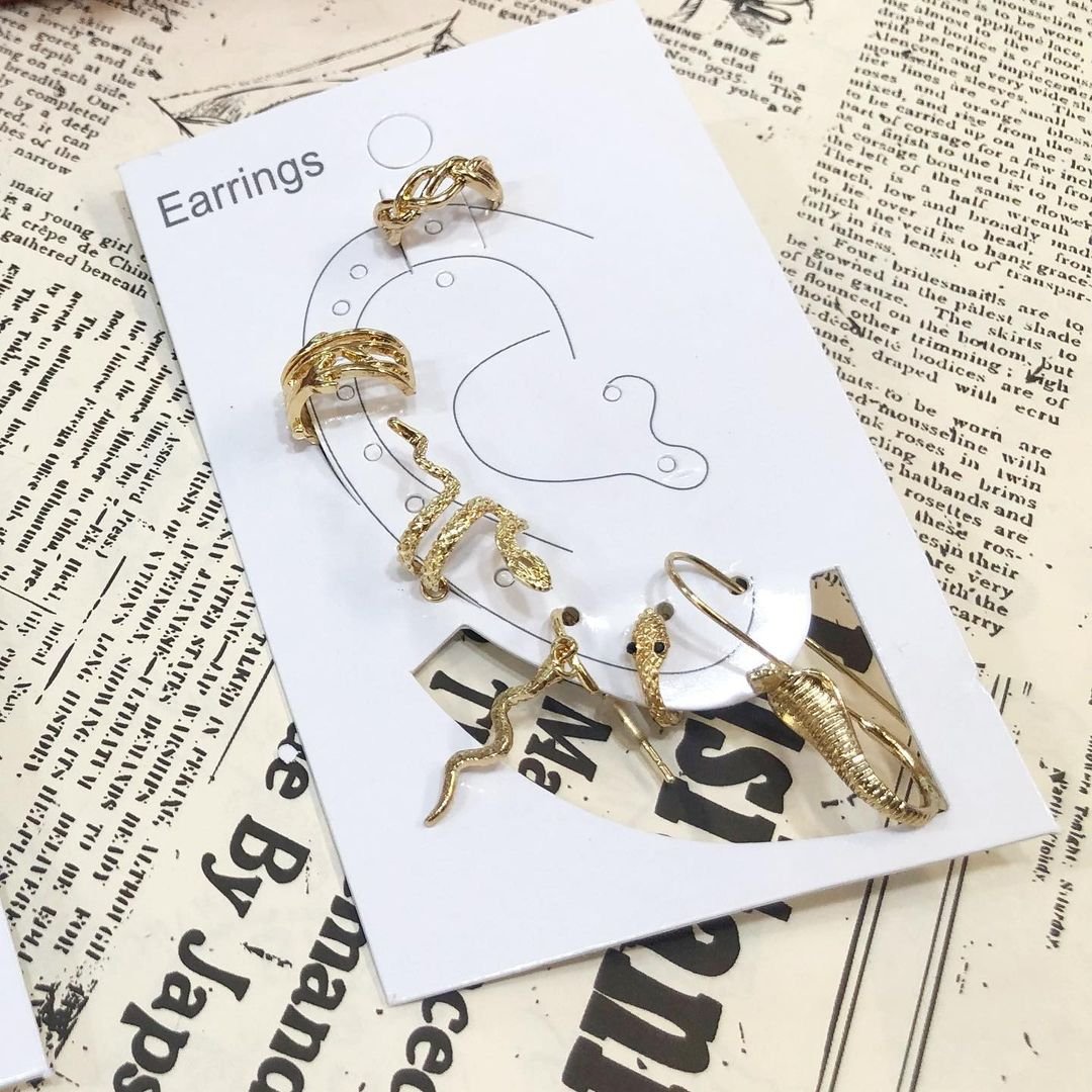 پک گوشواره و ایرکاف شش عددی طرح مار