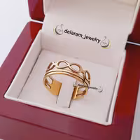 انگشتر بی نهایت استیل طلایی زنانه و دخترانه کیفیت و دوام بالا 