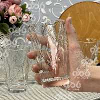 لیوان شیشه ای آکوا لوزی 6عددی کد1107