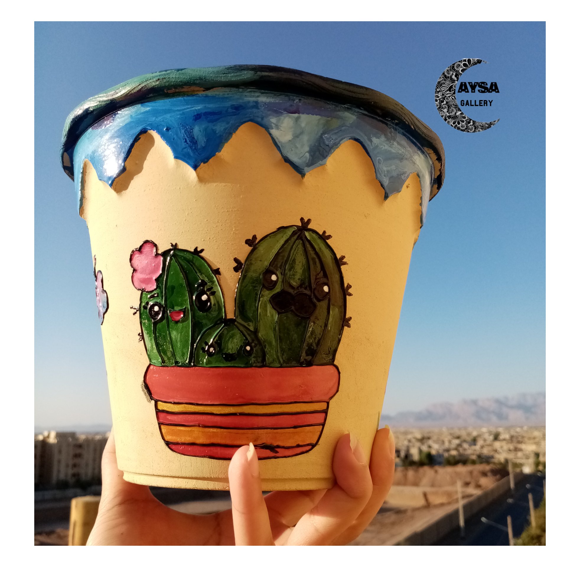 طراحی گلدان با تکنیک ویترای