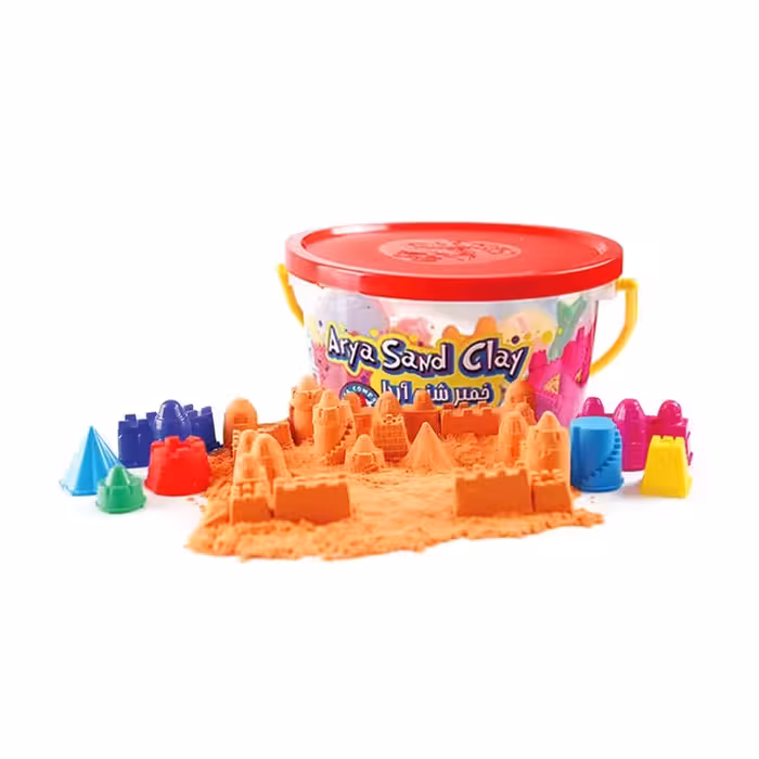 خمیر جادویی خمیرشنی سطل 1 کیلویی آریا با قالب قلعه سازی