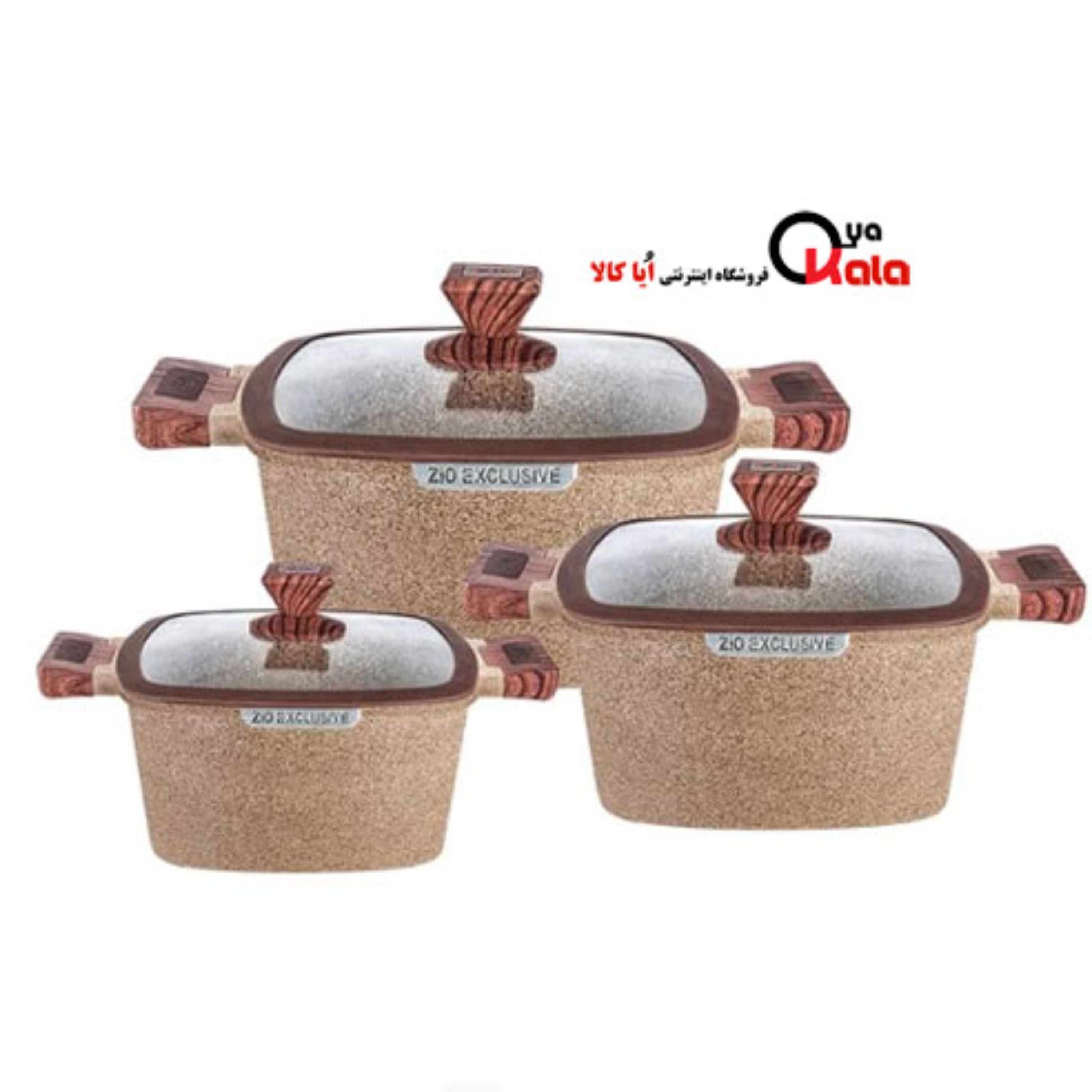 سرویس قابلمه گرانیتی 6 پارچه زیو طرح جامبو (کد2)