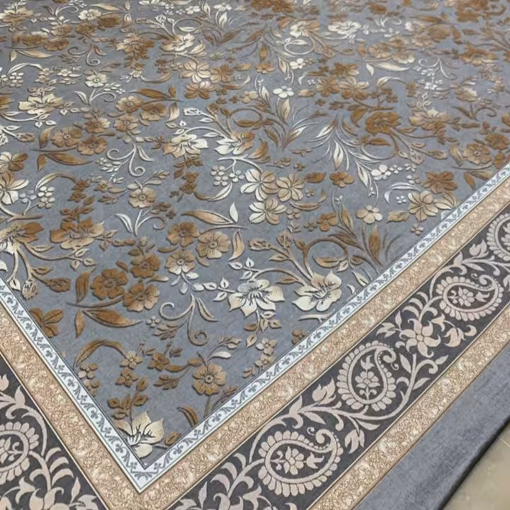کاور فرش کشدار  پرفروش و جذاب و دیدنی روفرشی کشدار  طوسی 12 متری کد  131020