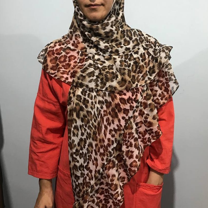 روسری چین دار طرح پلنگی