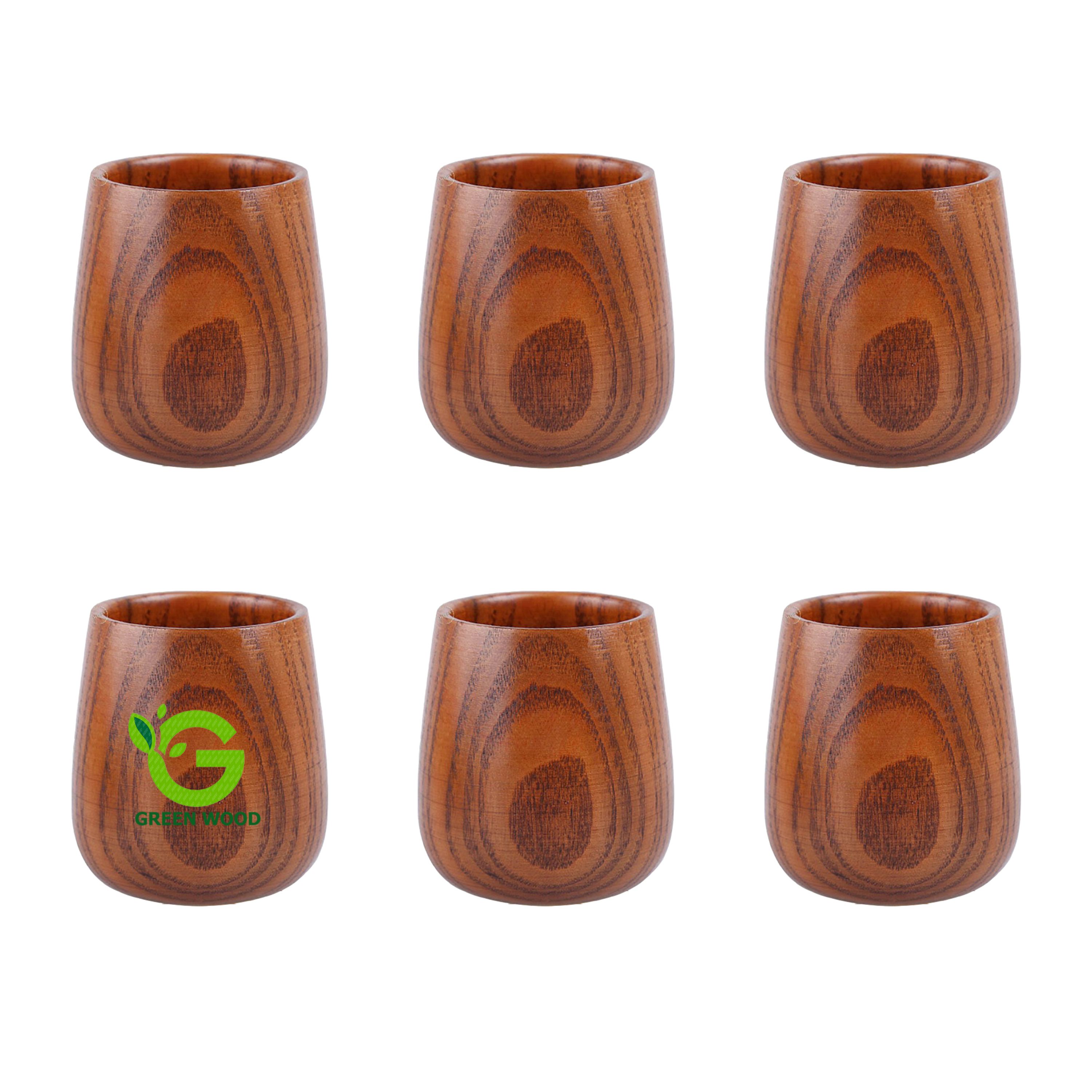 ست 6 عددی لیوان چوبی مدل H75 کد Gw141501002