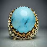 انگشتر فیروزه نیشابوری ارزشمند با نقش *محمد*