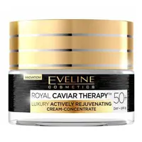 کرم روز جوانساز قوی و بازسازی پوست اولاین Eveline مدل رویال خاویار تراپی Royal Caviar حجم 50 میل| سن 50 سال به بالا