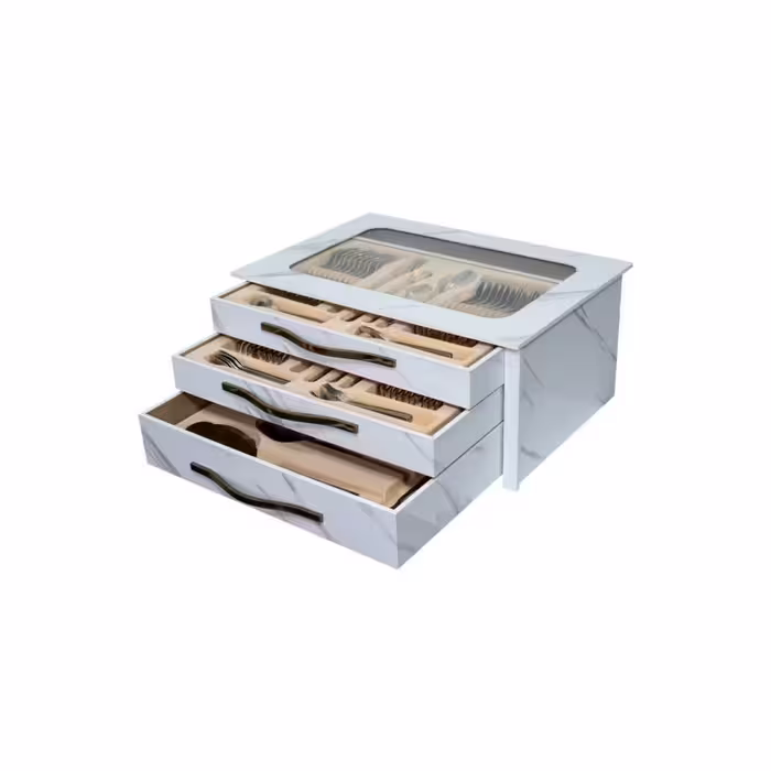 کنسول قاشق وچنگال روکابینت گل رز  کنسول هایگلاس طلق 