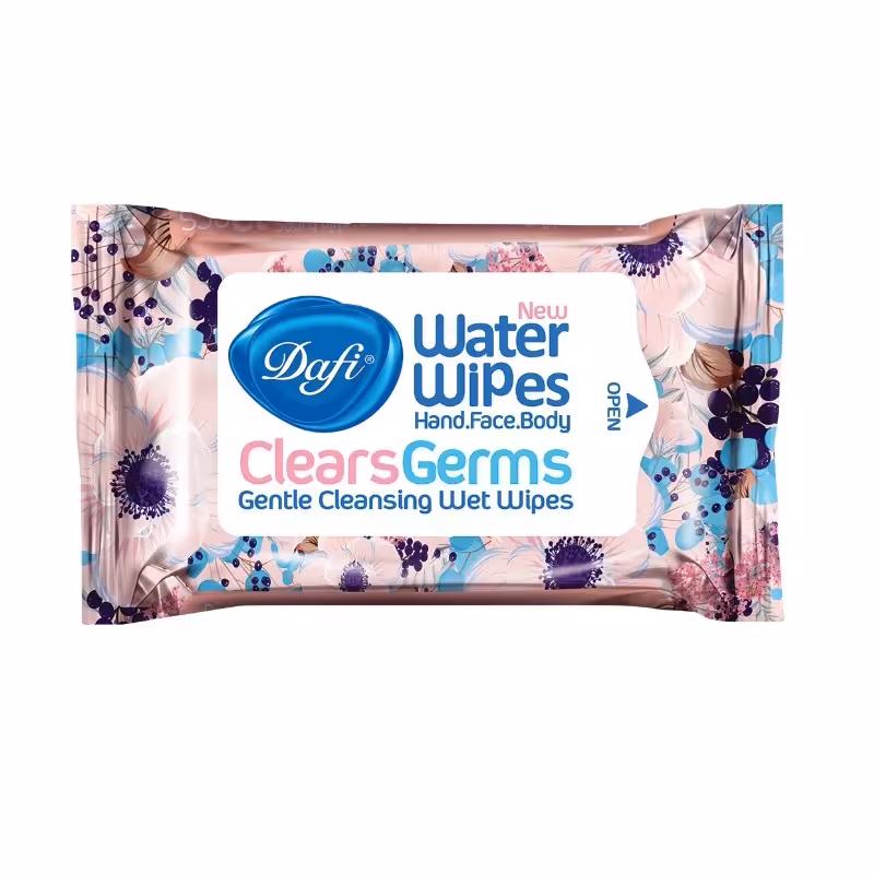 دستمال مرطوب پاک کننده دست و صورت آنتی باکتریال دافی بسته 12 عددی
