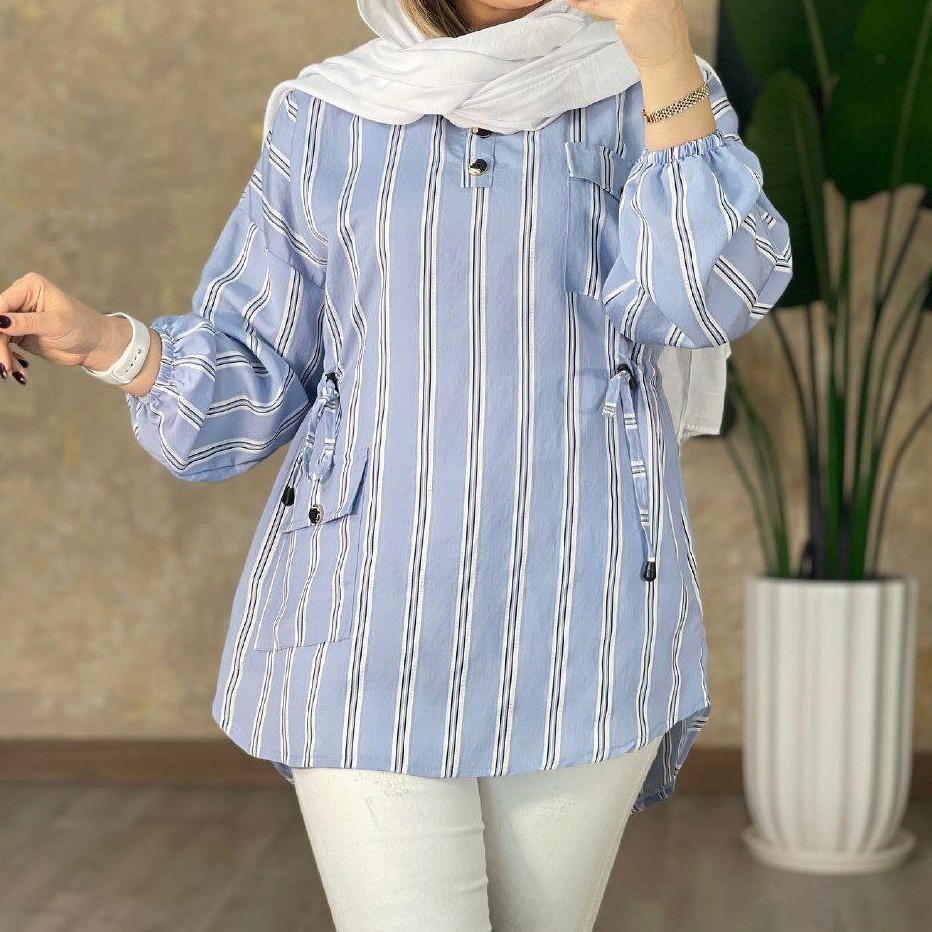 تونیک راه راه زنانه جنس پلوتی درجه یک فری سایز 36 تا 46