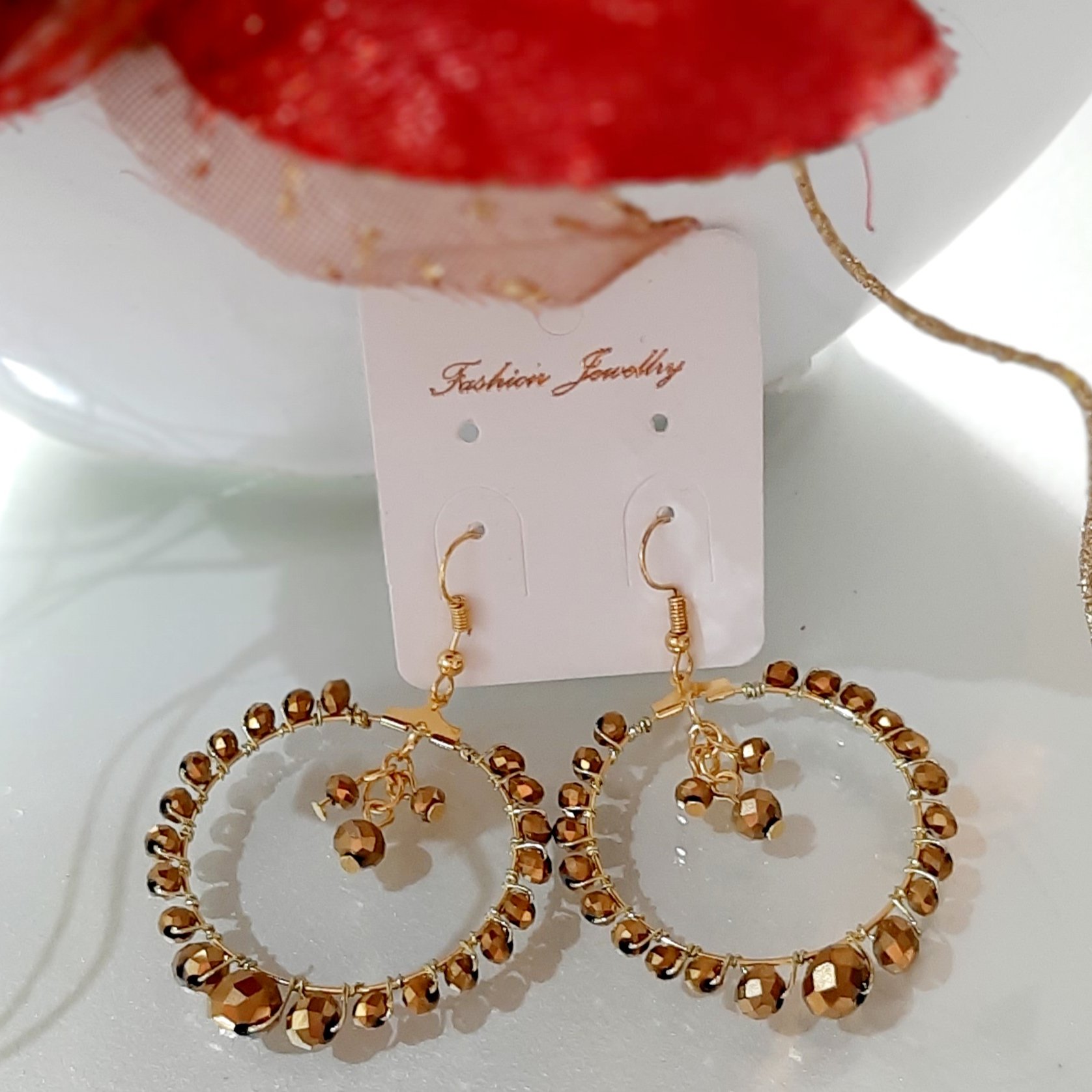 گوشواره زینتی مدل طلایی