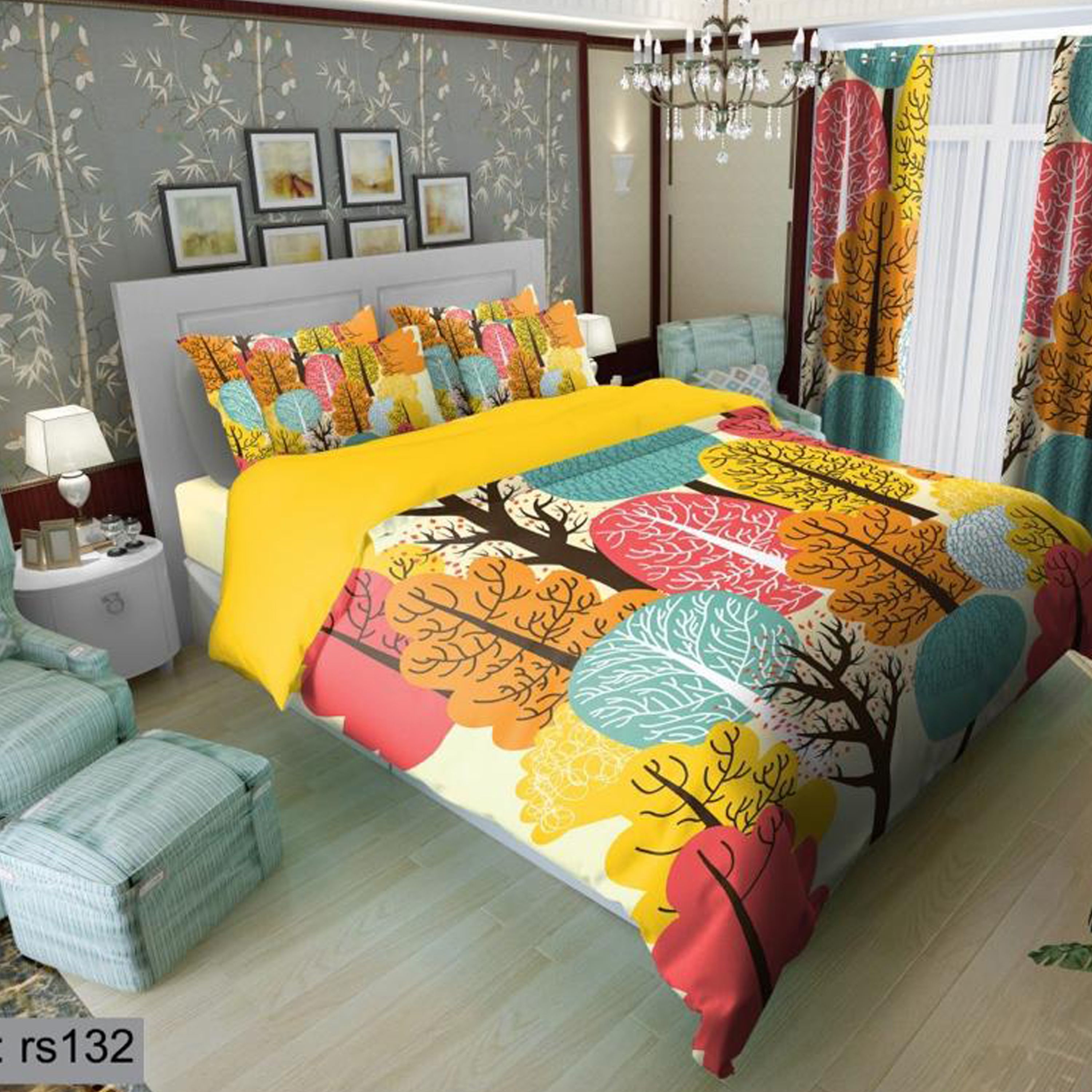 سرویس روتختی 1 نفره تنسل چاپی برندترک لند (Turk Land)  کد rs 132