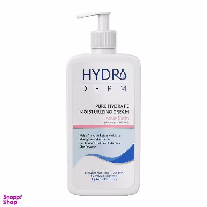 کرم مرطوب کننده دست و صورت پمپی هیدرودرم مدل Aqua Satin حجم 500 میلی لیتر