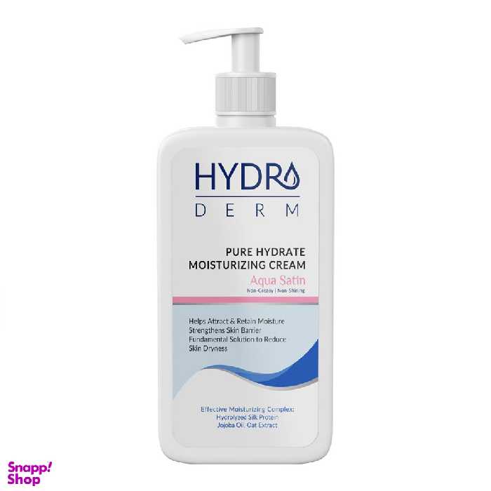 کرم مرطوب کننده دست و صورت پمپی هیدرودرم مدل Aqua Satin حجم 500 میلی لیتر