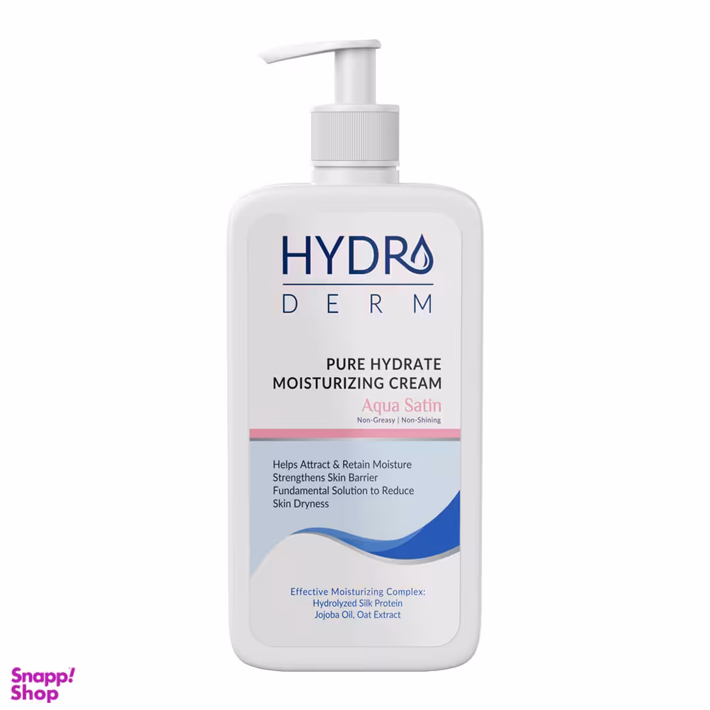 کرم مرطوب کننده دست و صورت پمپی هیدرودرم مدل Aqua Satin حجم 500 میلی لیتر
