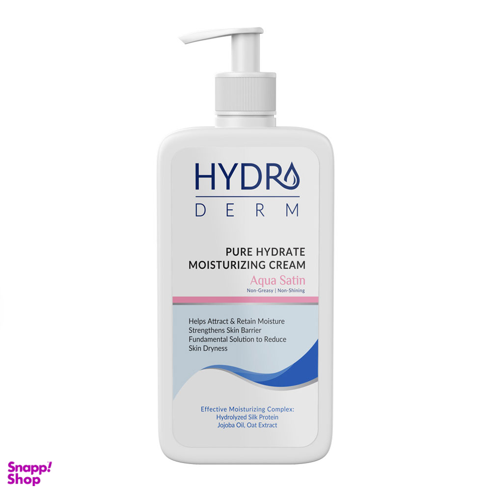 کرم مرطوب کننده دست و صورت پمپی هیدرودرم مدل Aqua Satin حجم 500 میلی لیتر