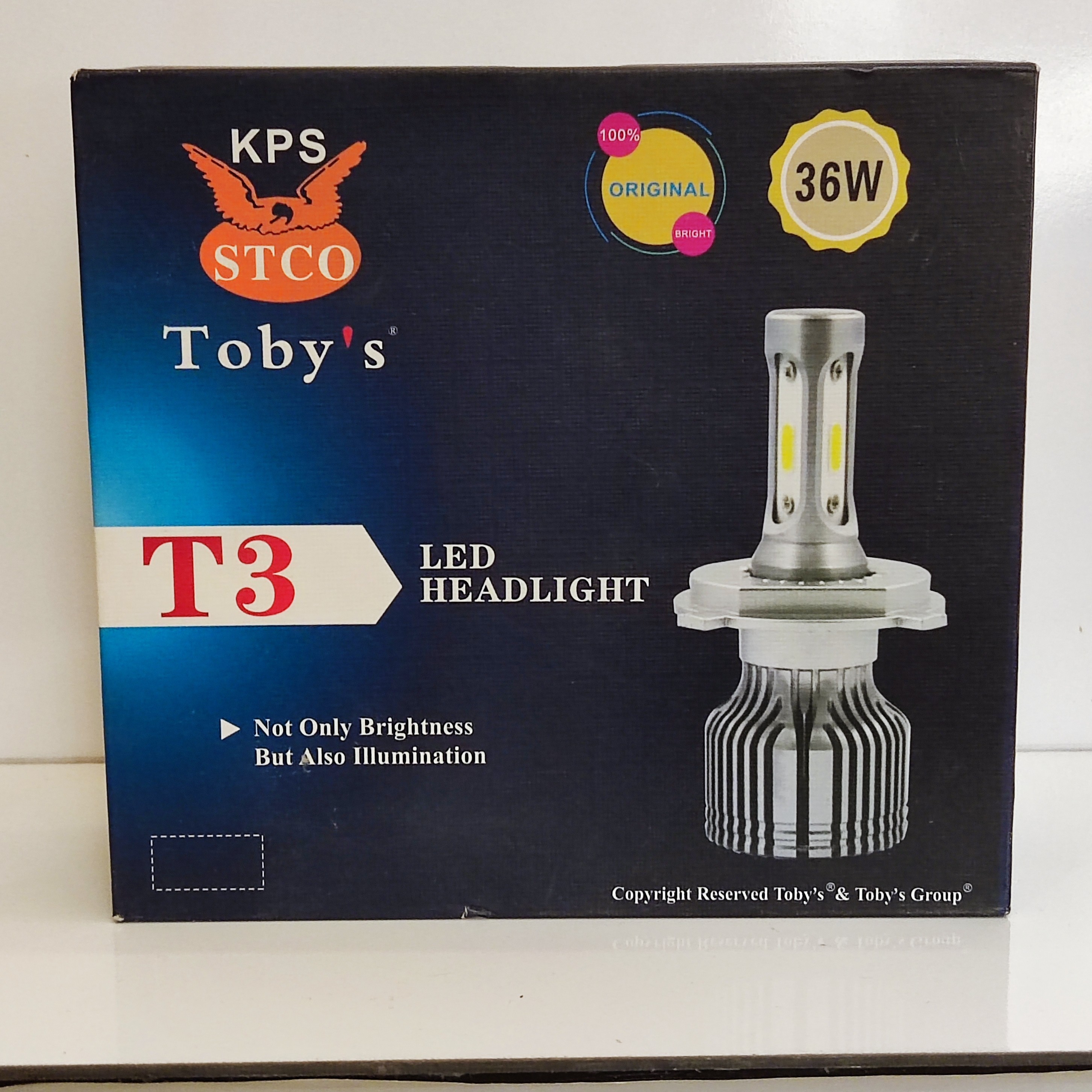 هدلایت یخی tobys t3 پایه H3وات 36 (پس کرایه)