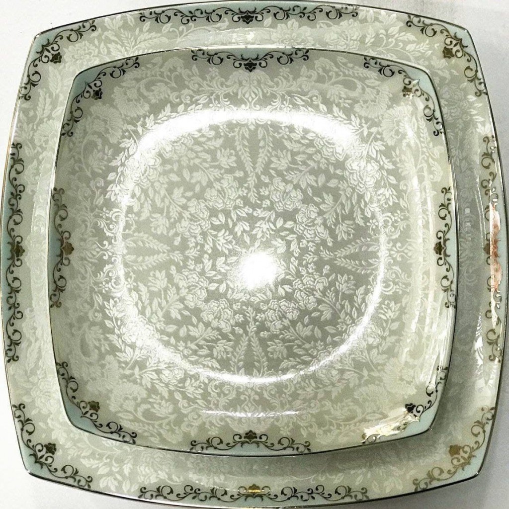 سرویس چینی 105 پارچه پردیس کاشان اسپرینگ طرح امور فیروزه ای