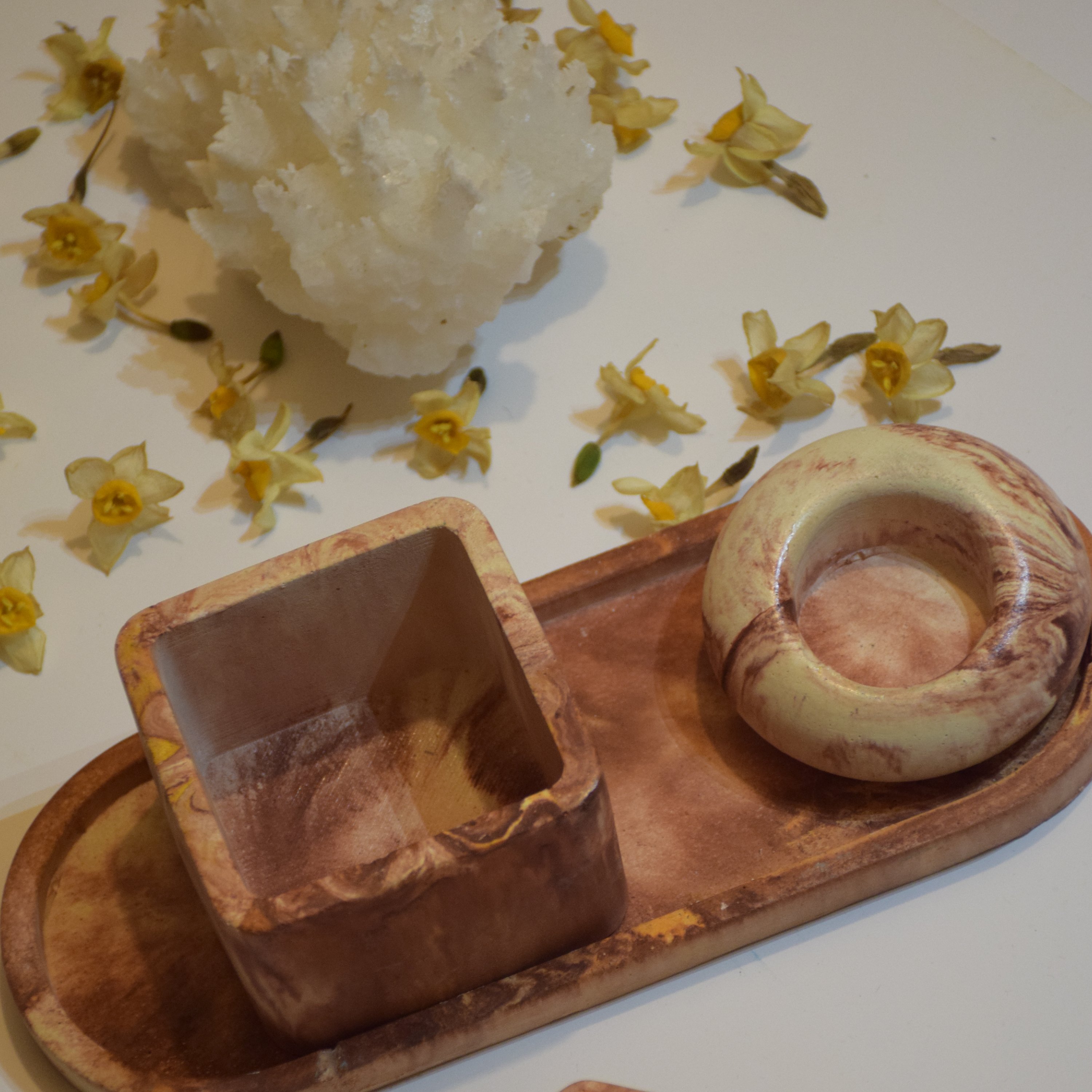 ست گلدان و وارمر سنگی 3