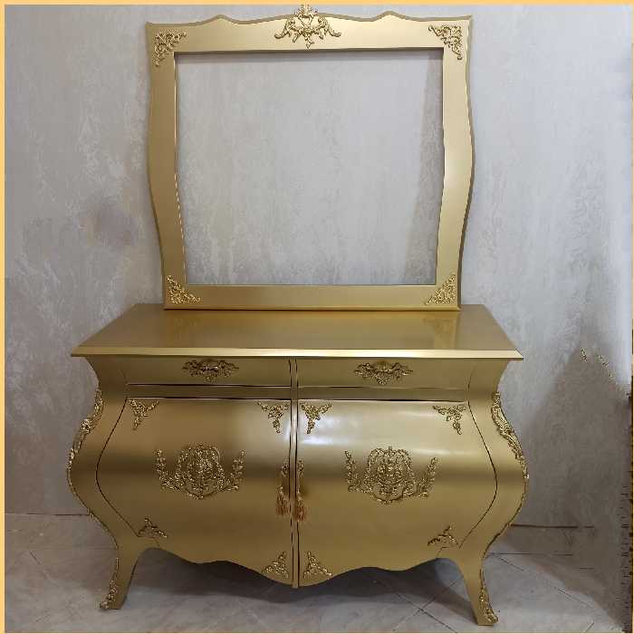 آینه کنسول خمره ای برنزکوب دو درب(پس کرایه) 