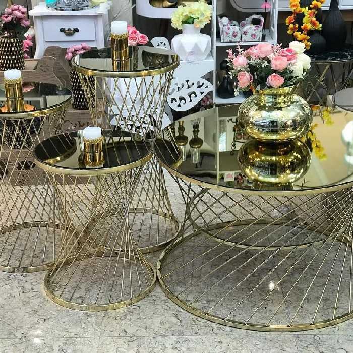 میزجلو مبلی 4تیکه اینه ای حصیری