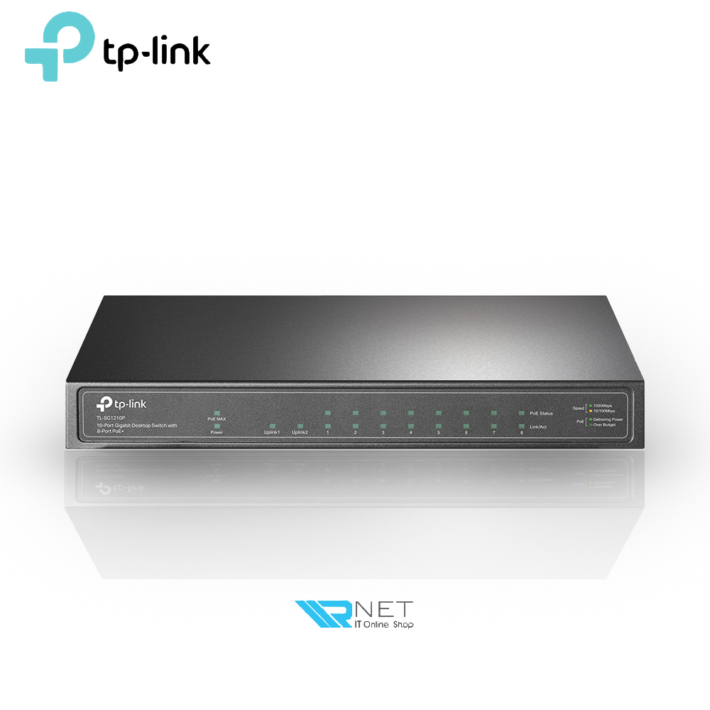 سوییچ 8 پورت گیگابیت  PoE تی پی لینک TP-Link مدل TL-SG1210P