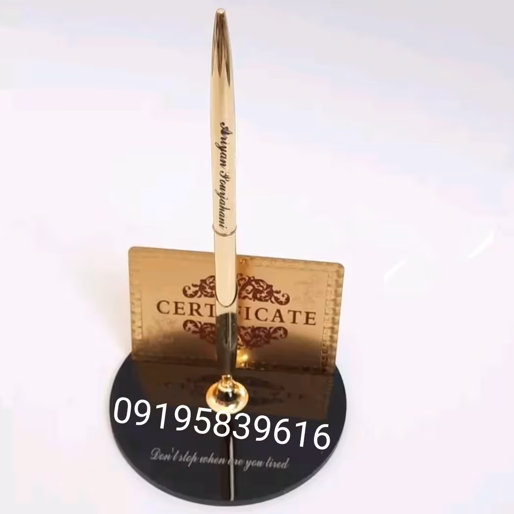 خودکار روکش طلا با امکان حک اسم و لوگو روی پایه