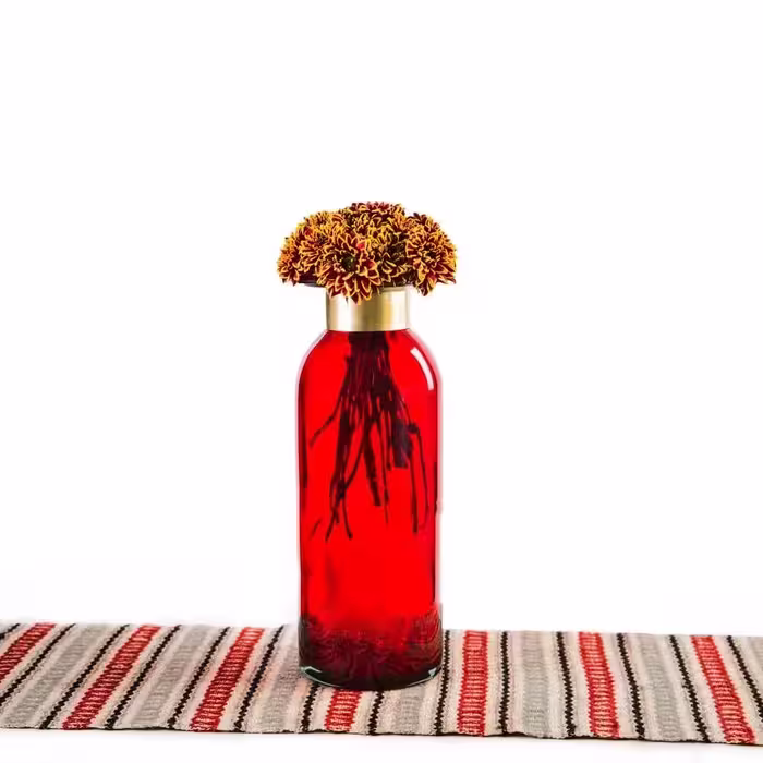 گلدان شیشه ای گردن برنجی بزرگ
ابعاد 34 در 12 سانتی متر