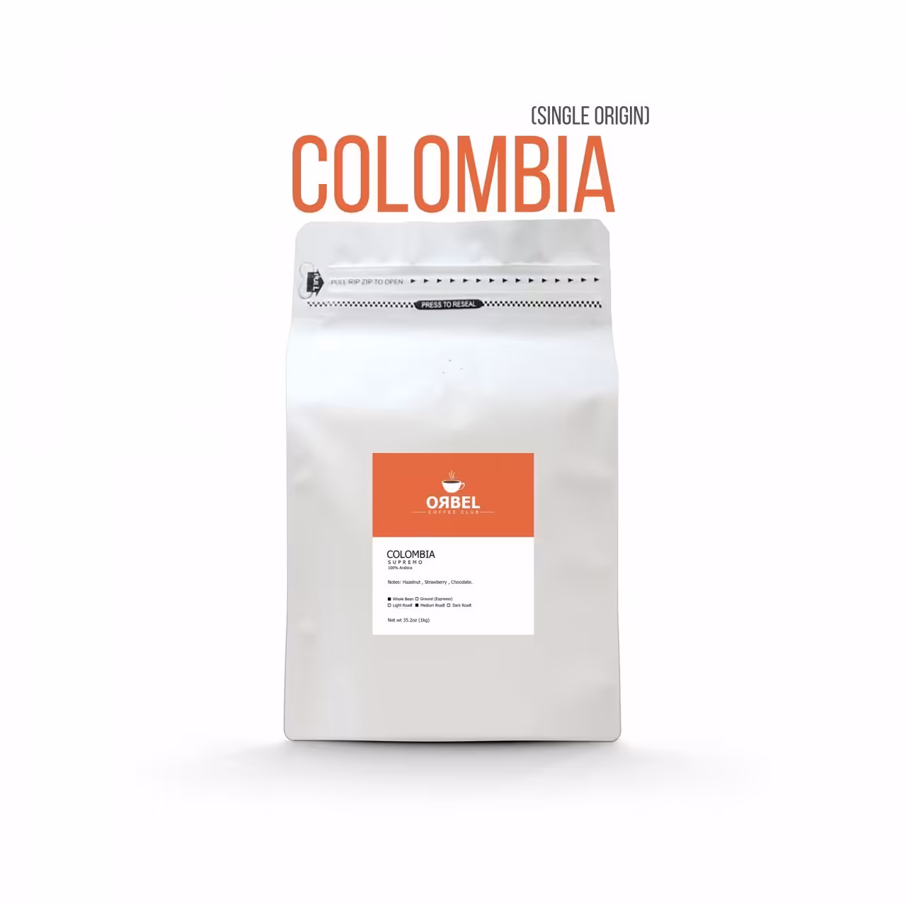 دانه قهوه اربل مدل کلمبیا سینگل اورجین 1 کیلوگرمی