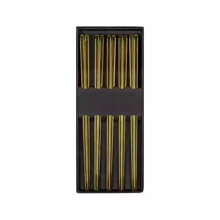چاپستیک فلزی جفتی طرح 2 (چوب غذاخوری)