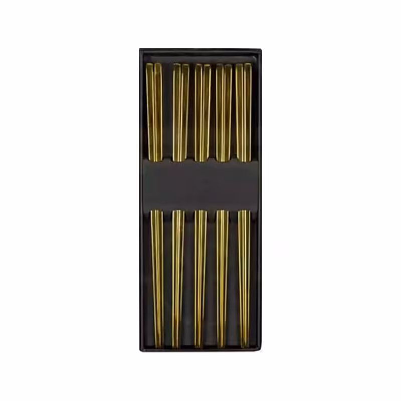 چاپستیک فلزی جفتی طرح 2 (چوب غذاخوری)