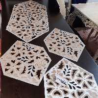 رومیزی  رو عسلی چهار تکه جلومبلی قلبی