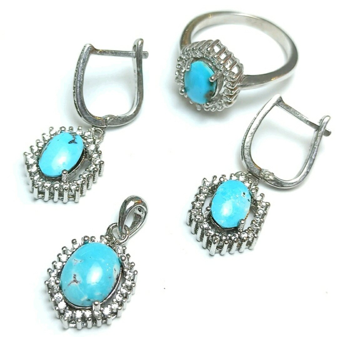  نیم ست نقره همراه فیروزه نیشابوری 2