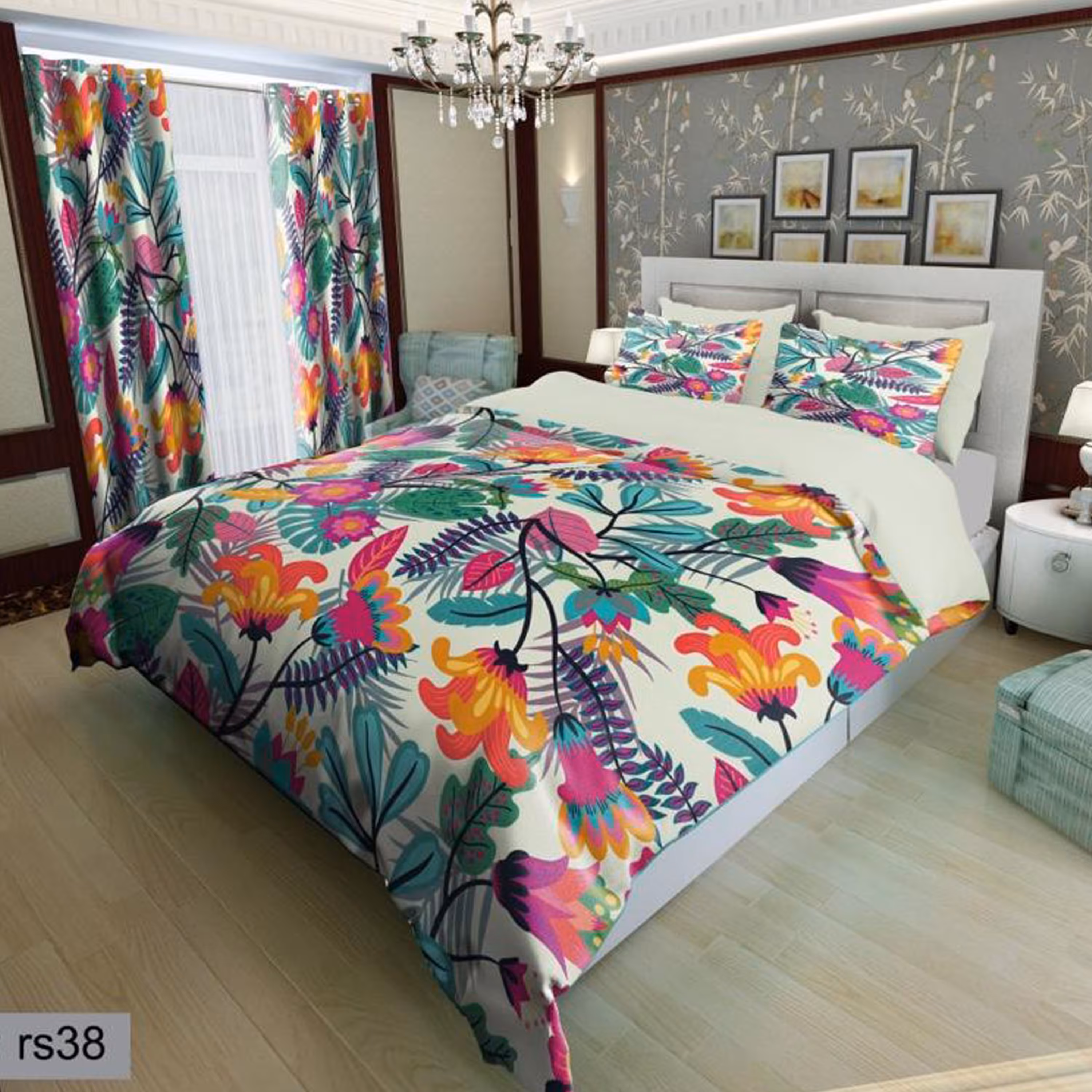 سرویس روتختی 1 نفره تنسل چاپی برندترک لند (Turk Land)  کد rs 38