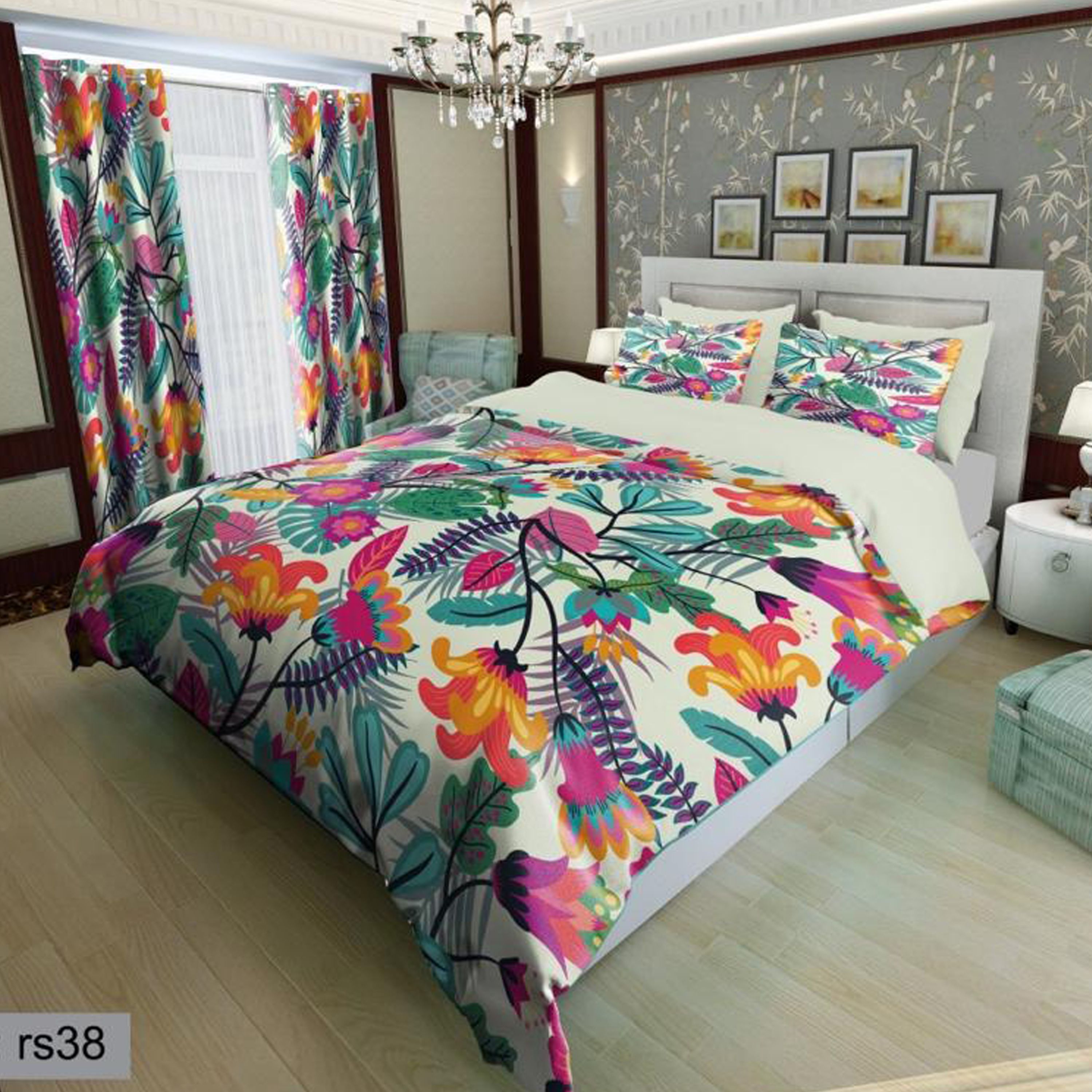 سرویس روتختی 1 نفره تنسل چاپی برندترک لند (Turk Land) کد rs 38
