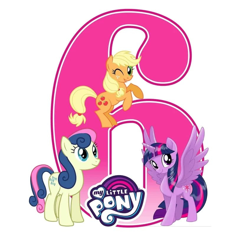 استند رومیزی تولد مدل عدد 6 طرح پونی