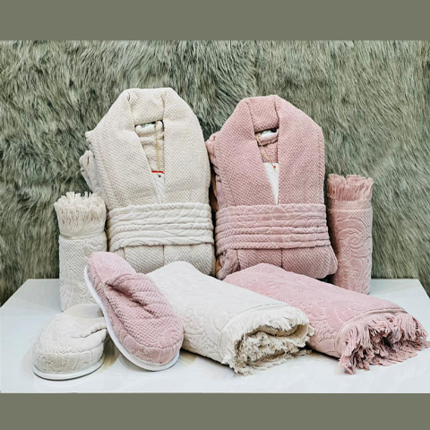 ست 10 پارچه حوله عروس و داماد bello