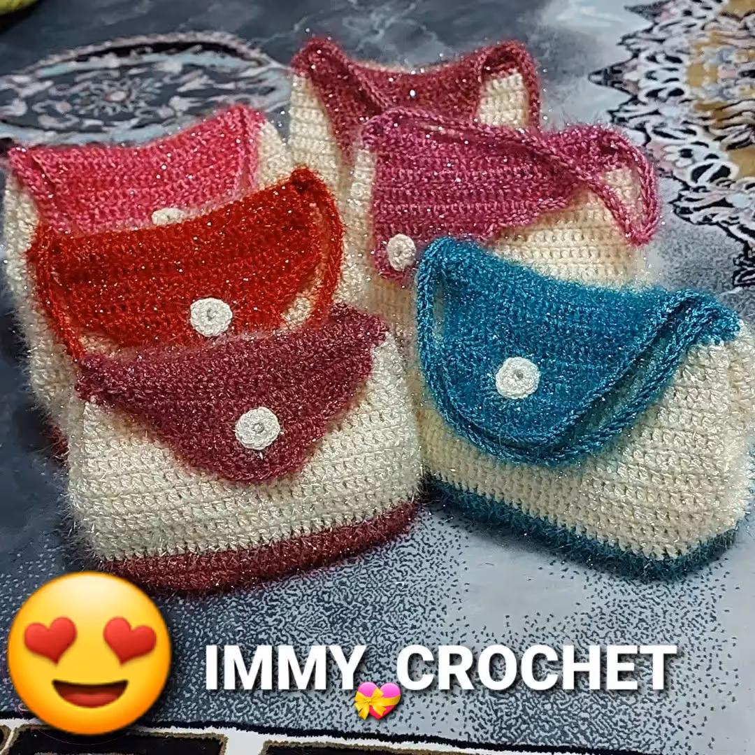 کیف بافتنی دخترانه زیبا چند منظوره